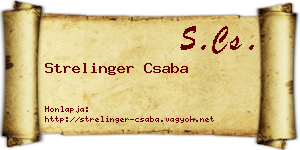 Strelinger Csaba névjegykártya